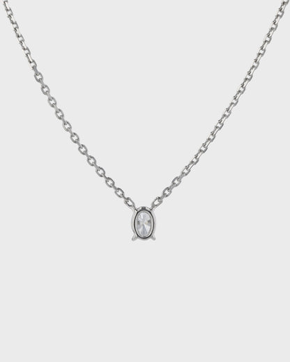 1.0 CT Oval Solitaire Lab-Grown Diamond Necklace - Timeless Elegance in Every Sparkle 2