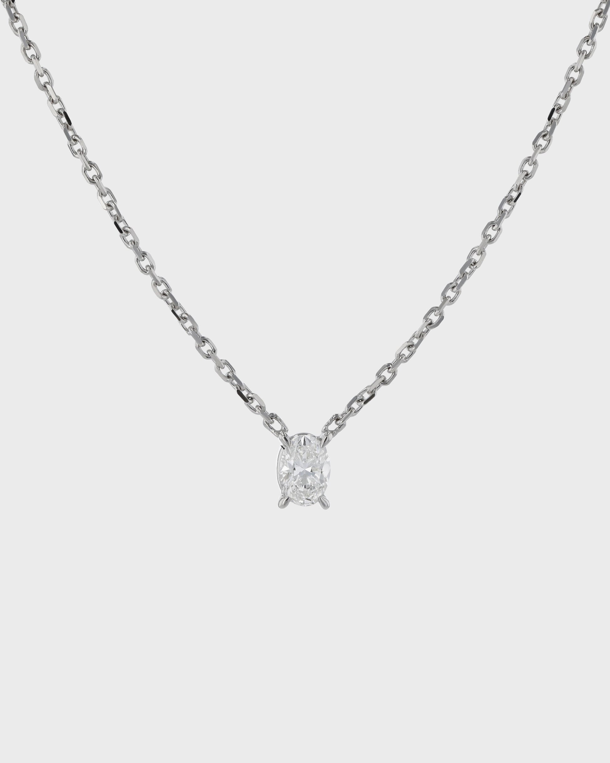 1.0 CT Oval Solitaire Lab-Grown Diamond Necklace - Timeless Elegance in Every Sparkle 1