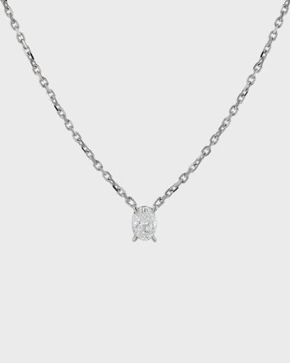 1.0 CT Oval Solitaire Lab-Grown Diamond Necklace - Timeless Elegance in Every Sparkle 1