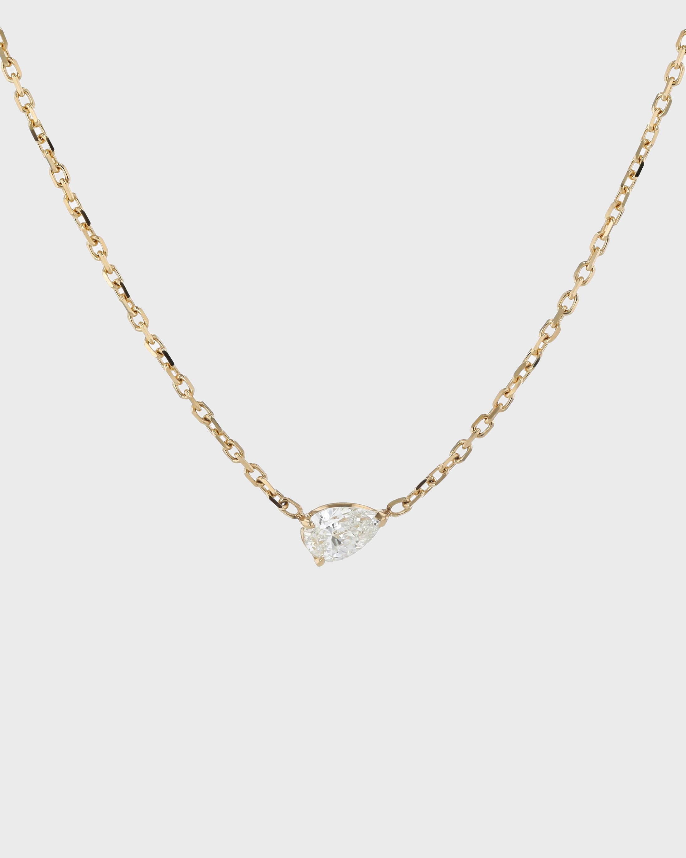 1.0 CT Pear-Cut Lab-Grown Diamond Solitaire Necklace in Gold