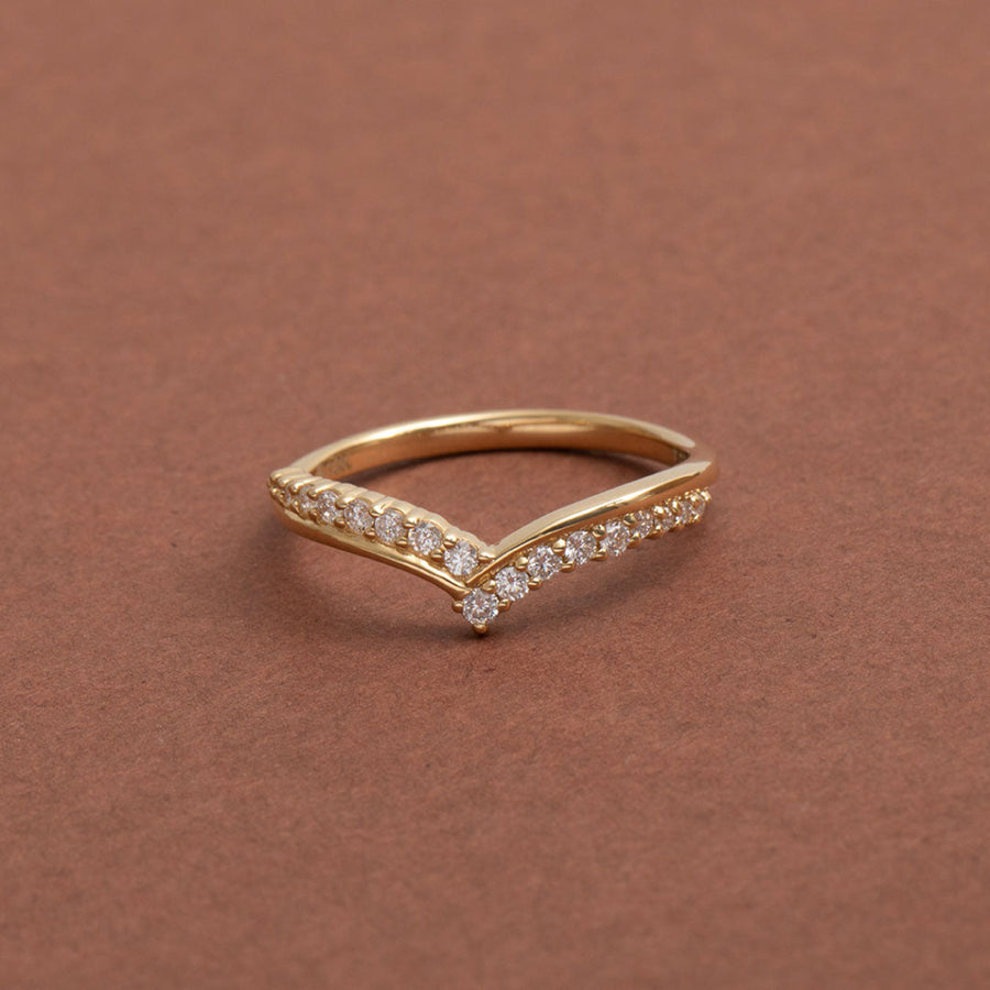 Curved- 0.25 CT Marquise Lab Grown Diamond Wedding Band
