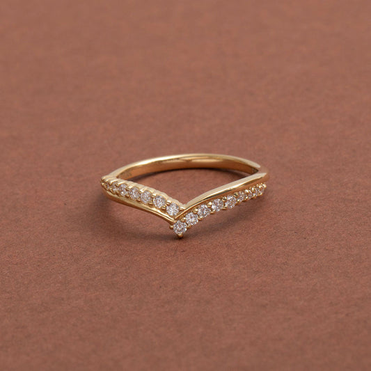 Curved- 0.25 CT Marquise Lab Grown Diamond Wedding Band