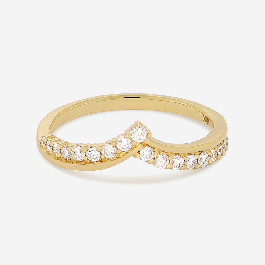 Curved- 0.25 CT Marquise Lab Grown Diamond Wedding Band