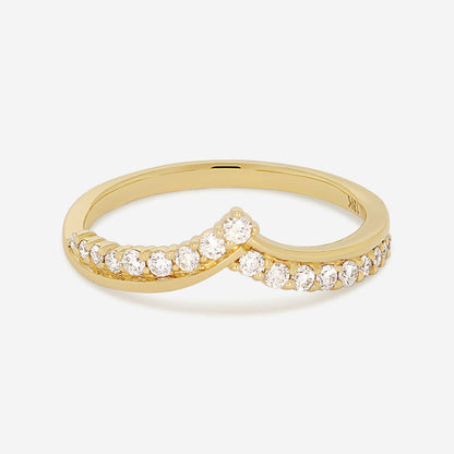 Curved- 0.25 CT Marquise Lab Grown Diamond Wedding Band