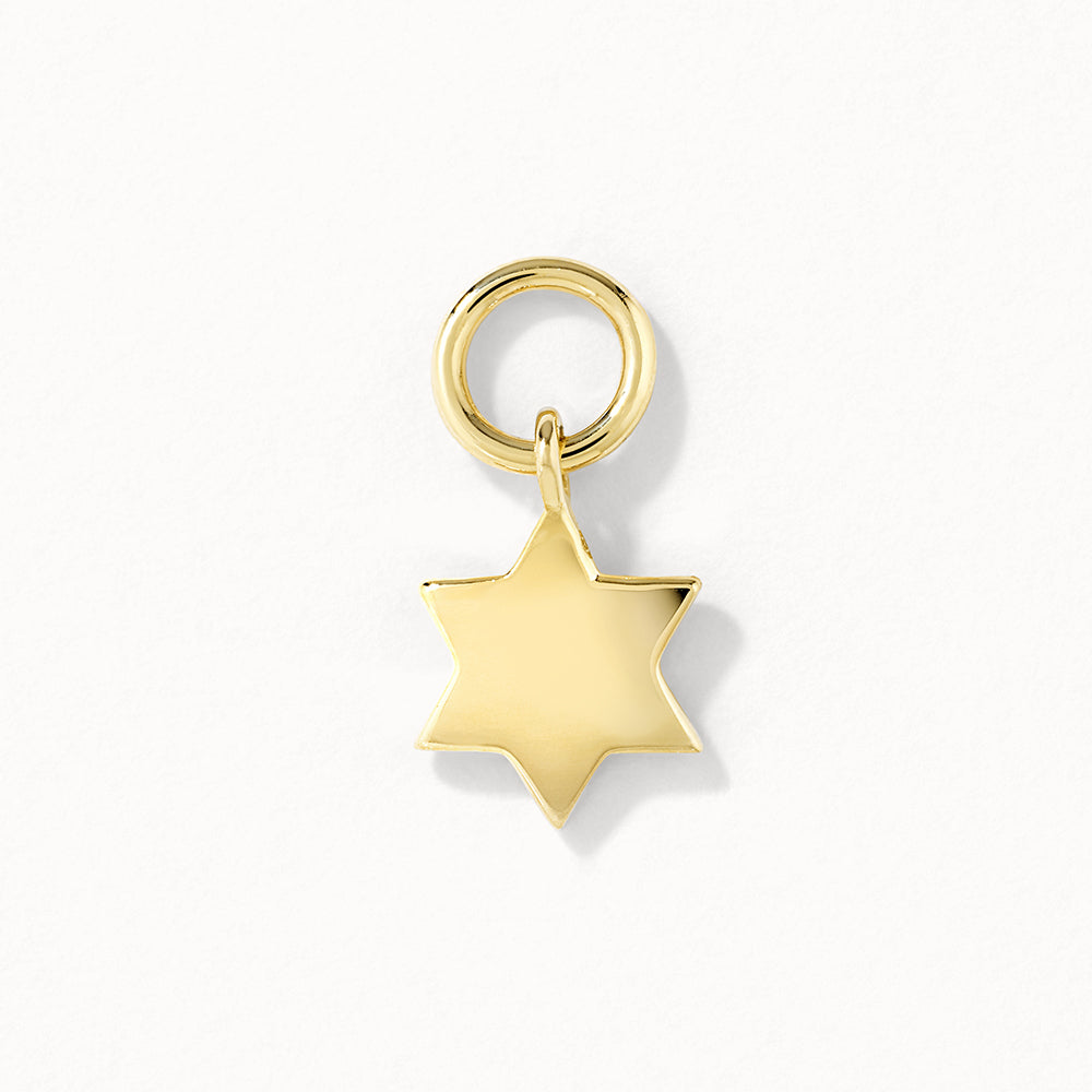 Celestial Gold Star Charm Hoops