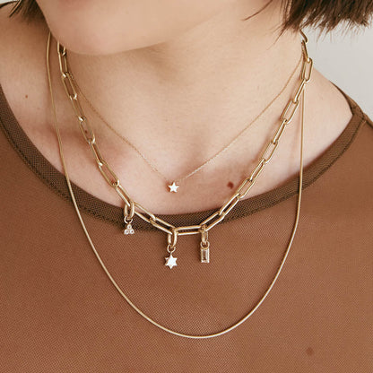 Celestial Gold Star Charm Hoops 4