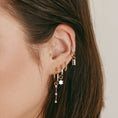 Load image into Gallery viewer, Celestial Gold Star Charm Hoops
