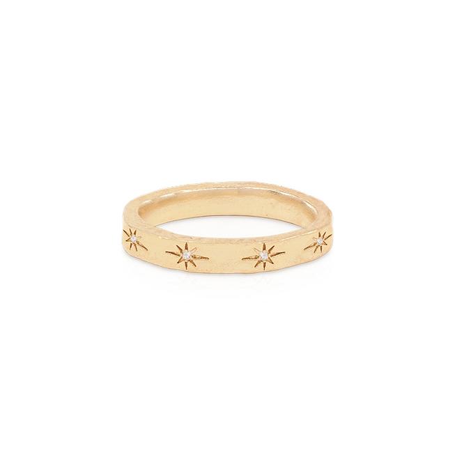 0.50 TCW Round Lab Grown Diamond Starburst Wedding Band 1