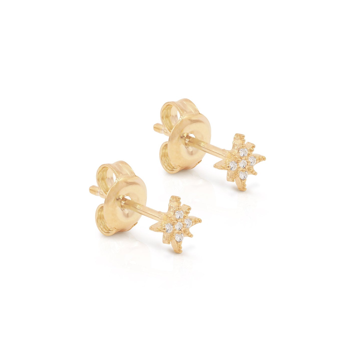 0.05 TCW Round Lab Grown Diamond Starburst Studs 1