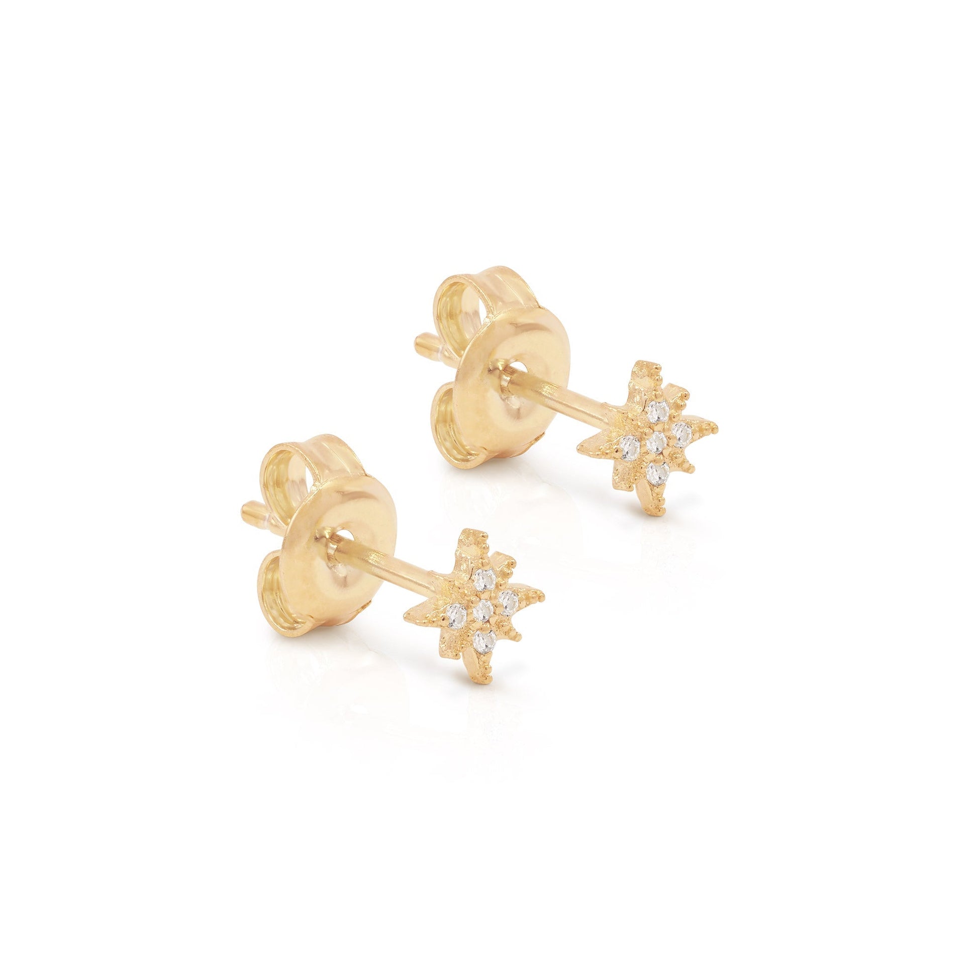 0.05 TCW Round Lab Grown Diamond Starburst Studs 1