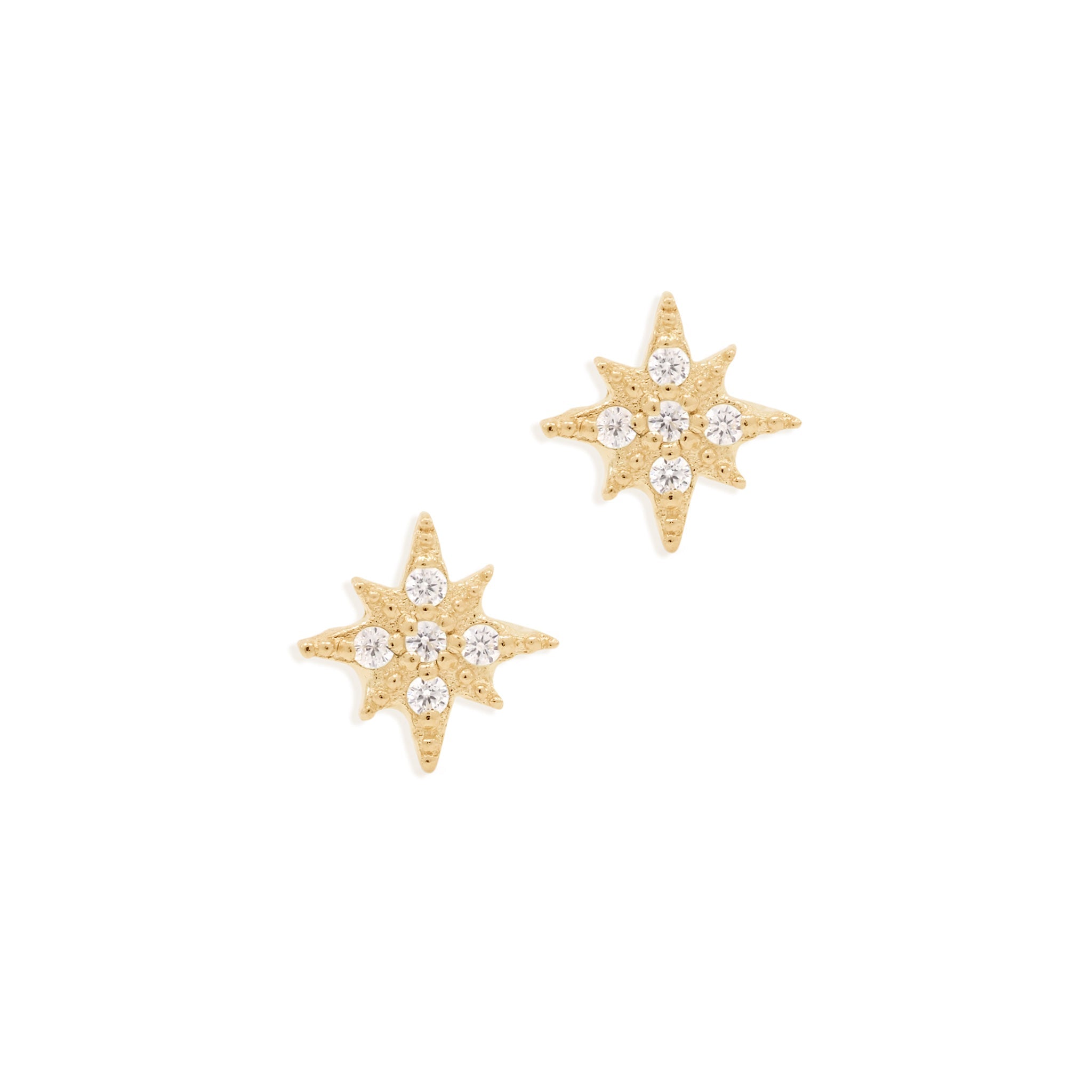 0.05 TCW Round Lab Grown Diamond Starburst Studs