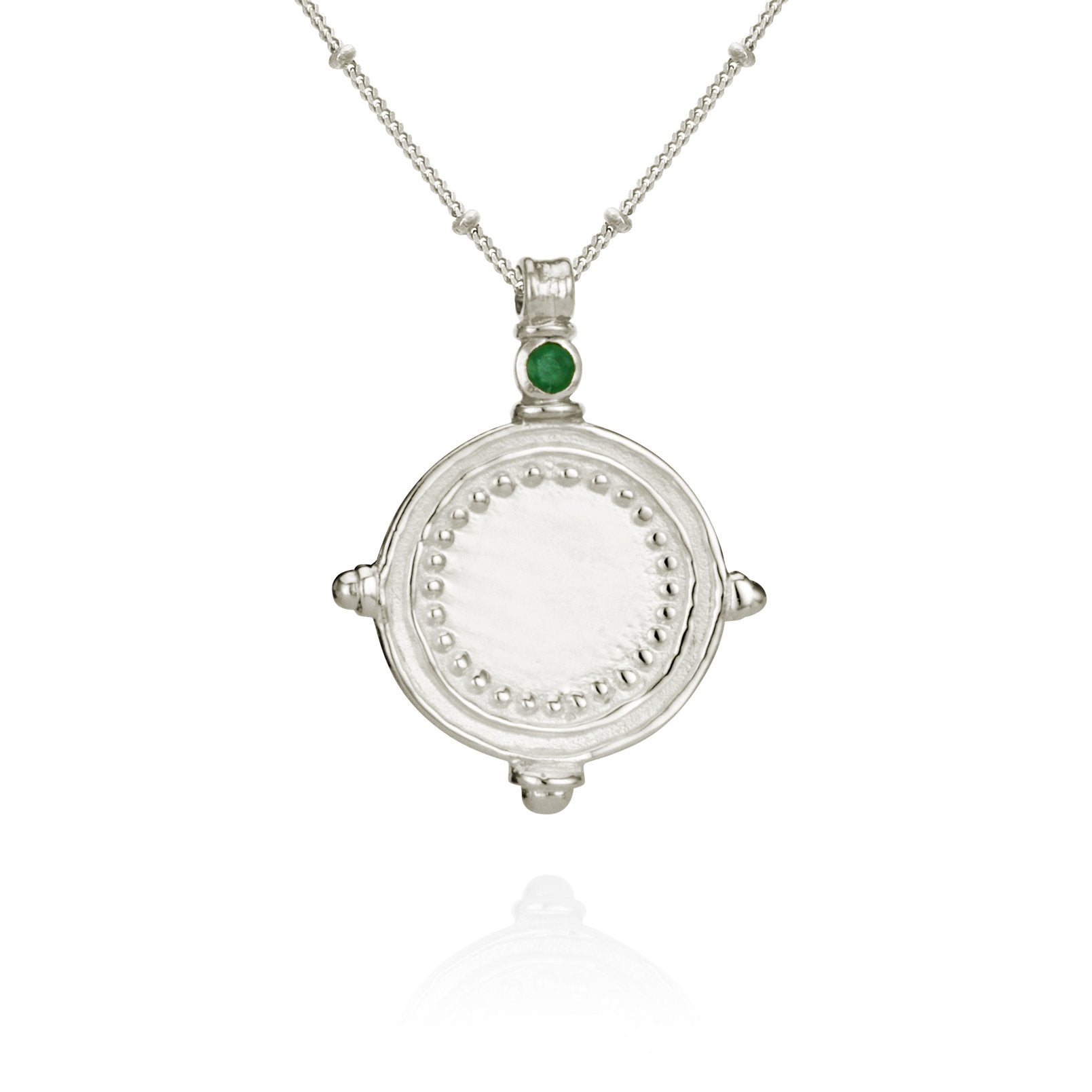 Radiant 0.01 CT Emerald Lab-Grown Diamond Pendant Necklace