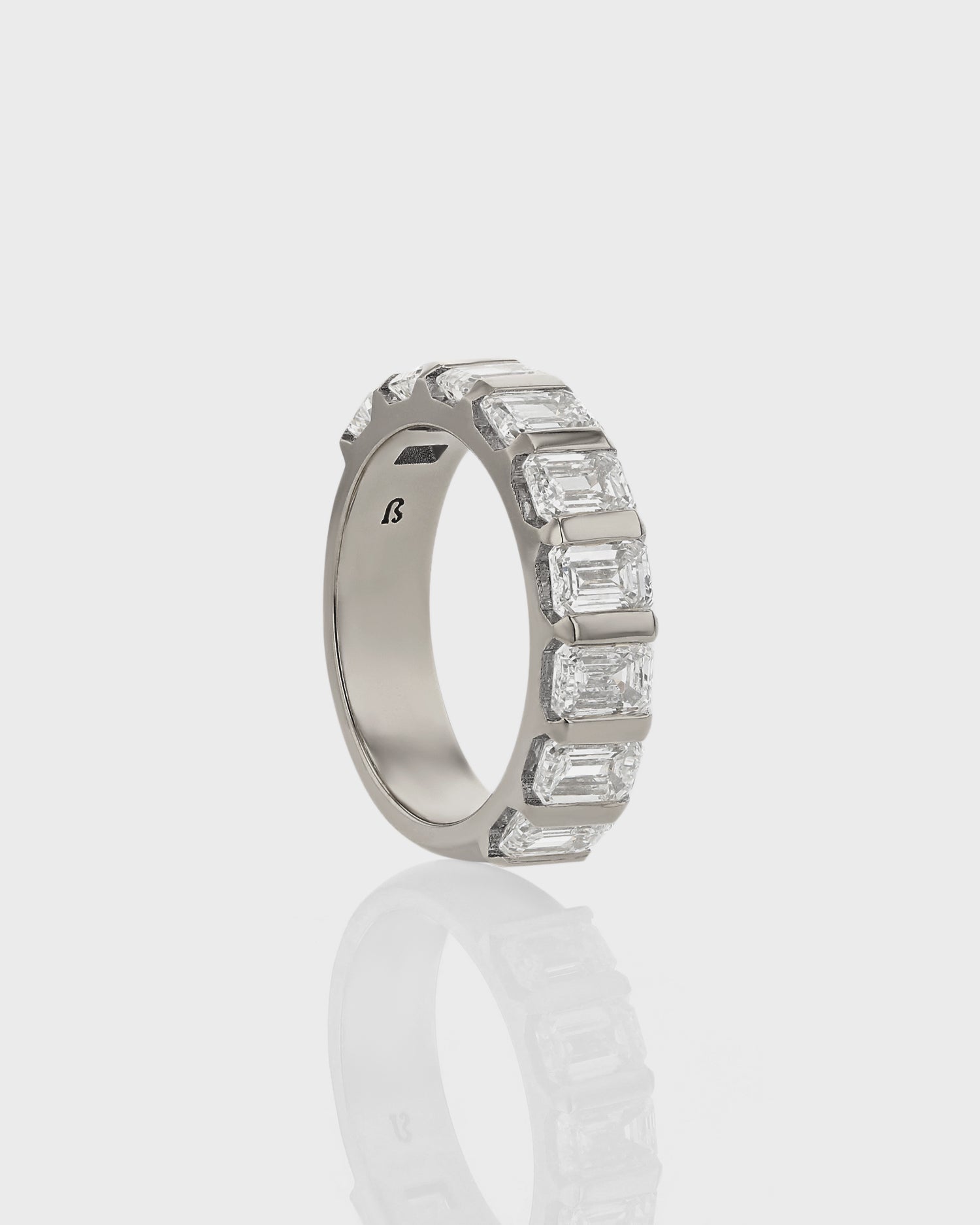 0.50 TCW Emerald Cut Lab Grown Diamond Half Eternity Band