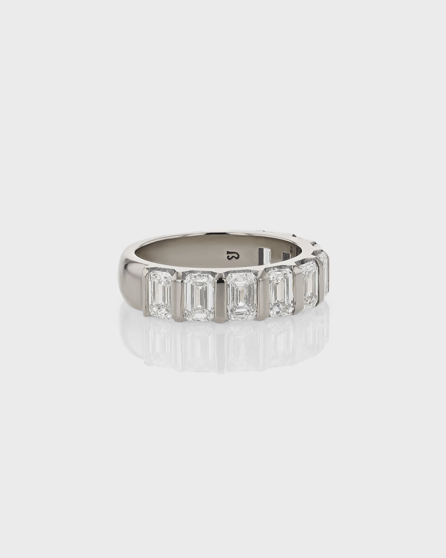 0.50 TCW Emerald Cut Lab Grown Diamond Half Eternity Band