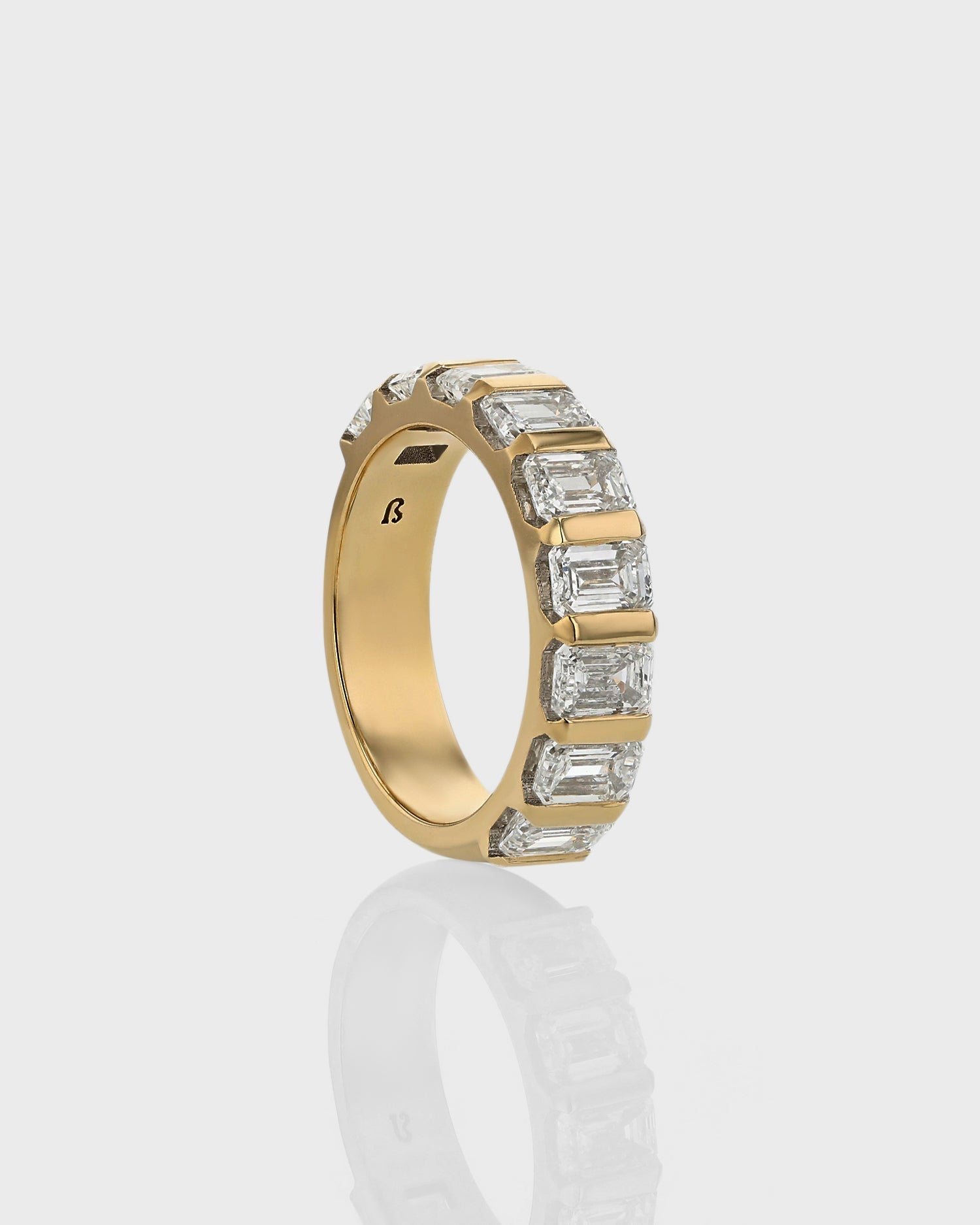 0.50 Carat Emerald-Cut Lab Grown Diamond Half Eternity Wedding Band