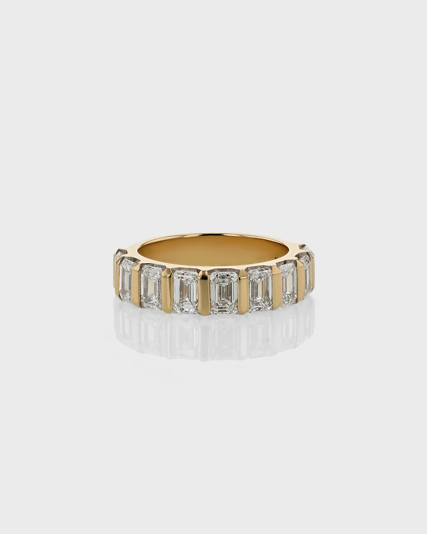 0.50 Carat Emerald-Cut Lab Grown Diamond Half Eternity Wedding Band