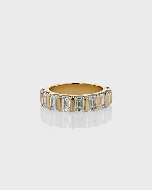 0.50 Carat Emerald-Cut Lab Grown Diamond Half Eternity Wedding Band