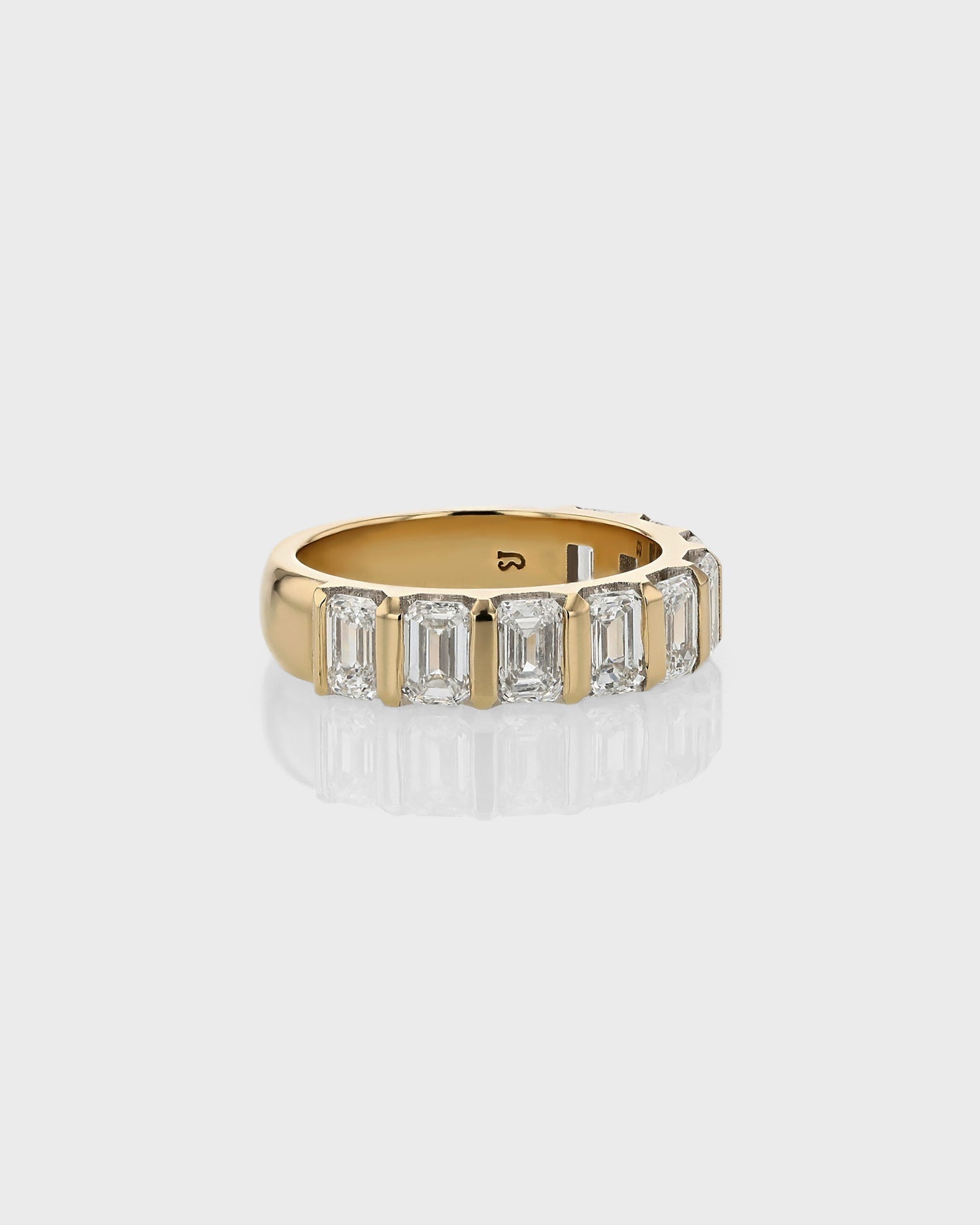 0.50 Carat Emerald-Cut Lab Grown Diamond Half Eternity Wedding Band