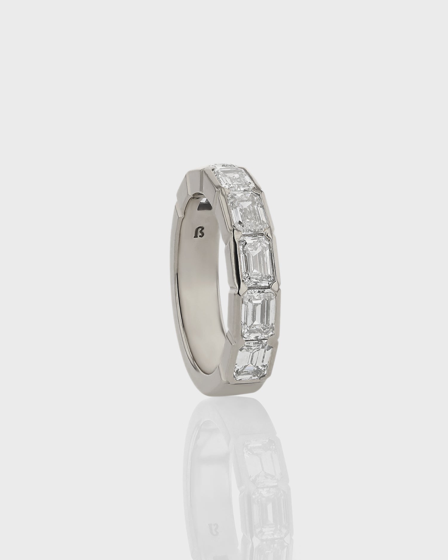 0.50 TCW Emerald Lab Grown Diamond Half Eternity Band Ring 9
