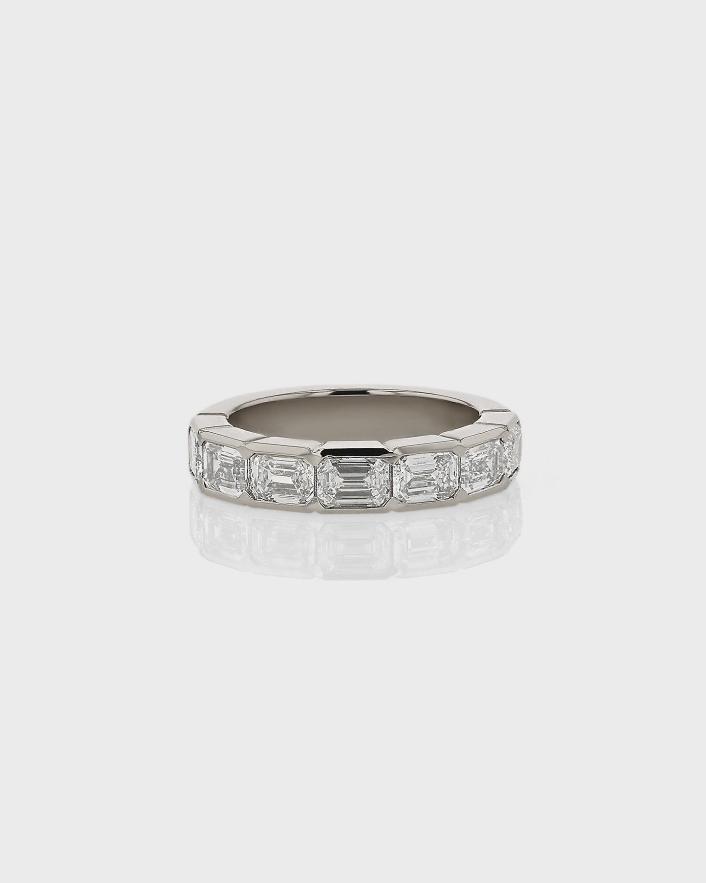 0.50 TCW Emerald Lab Grown Diamond Half Eternity Band Ring 1