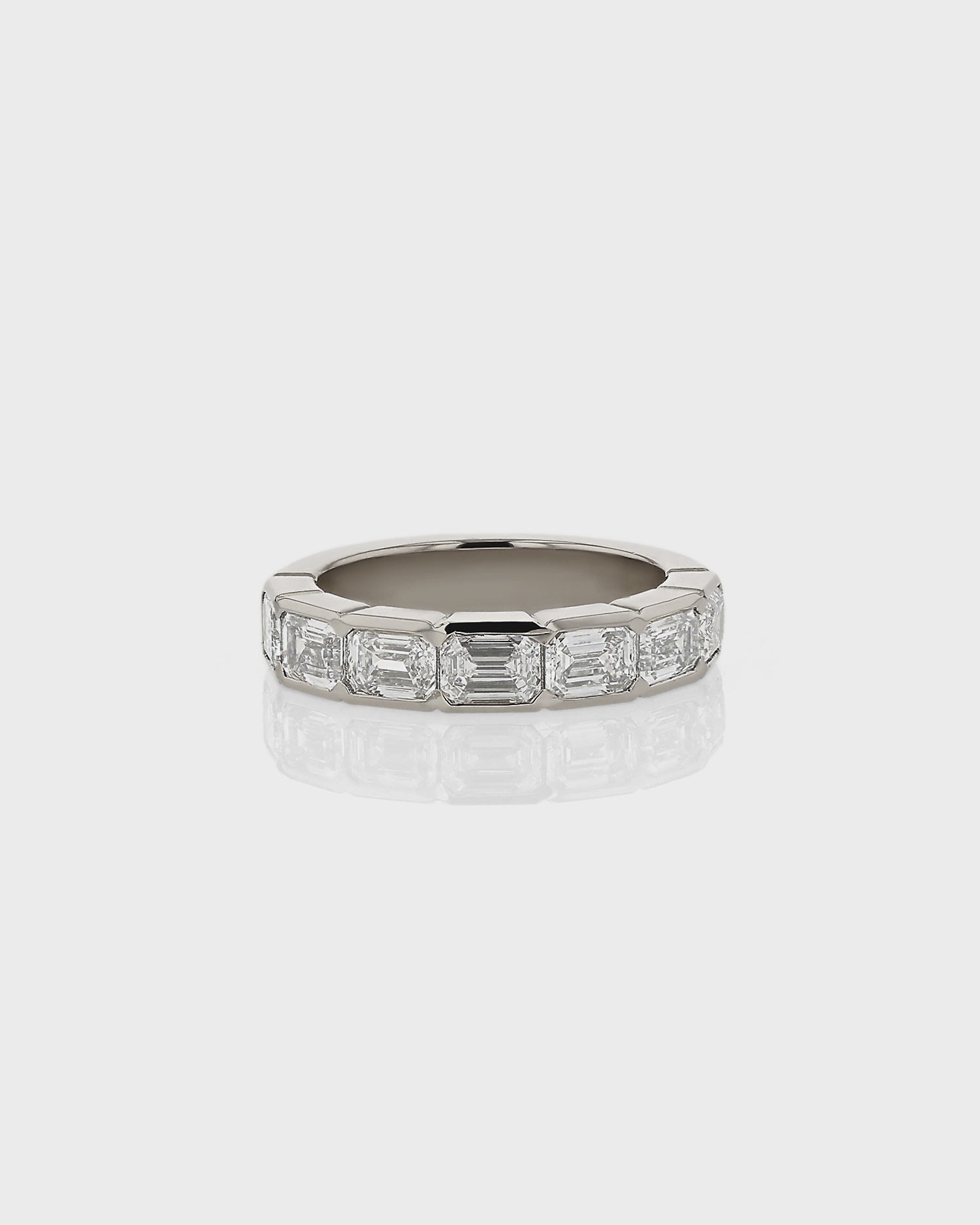 0.50 TCW Emerald Lab Grown Diamond Half Eternity Band Ring 1