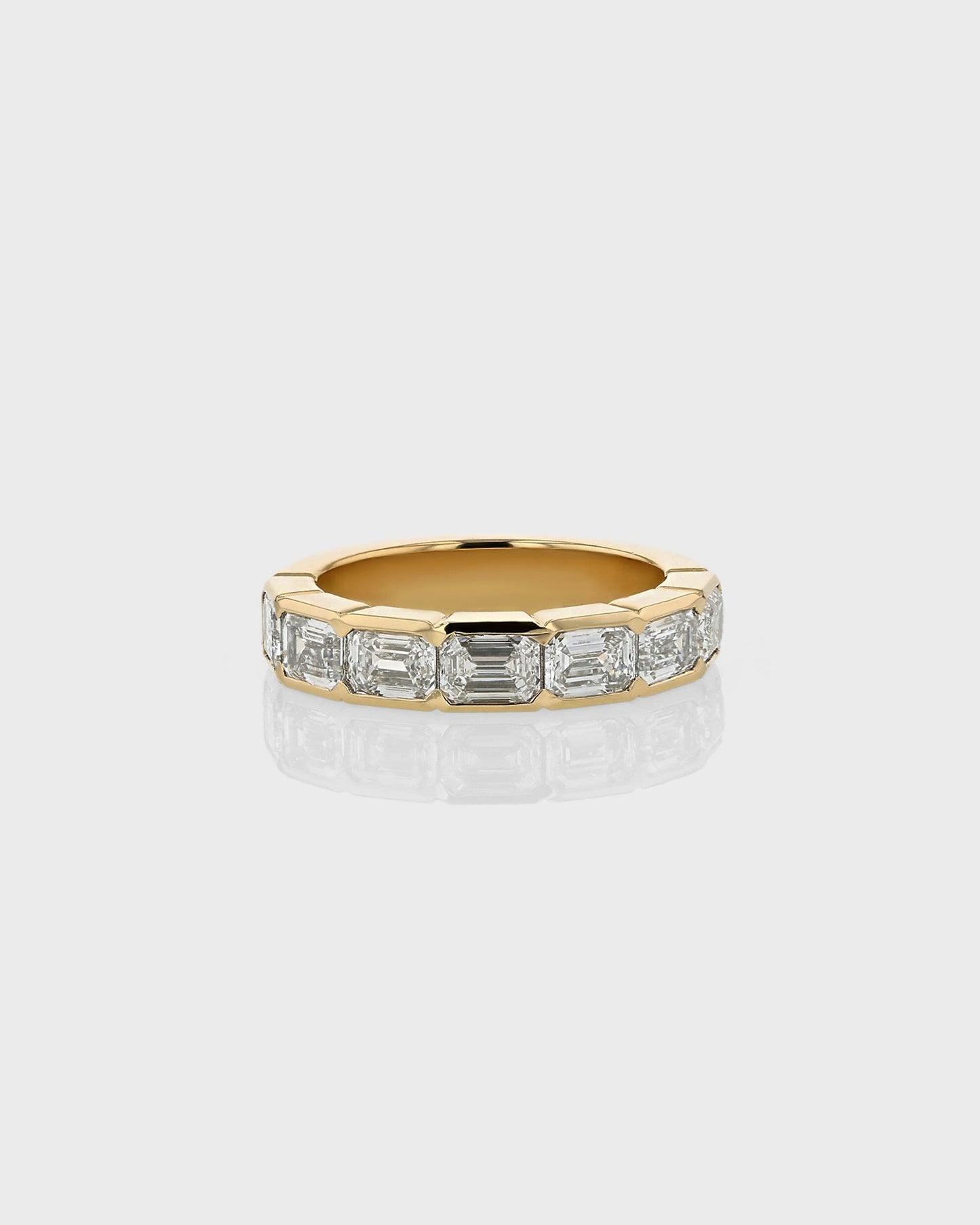 0.50 TCW Emerald Lab Grown Diamond Half Eternity Wedding Ring in Gold 1