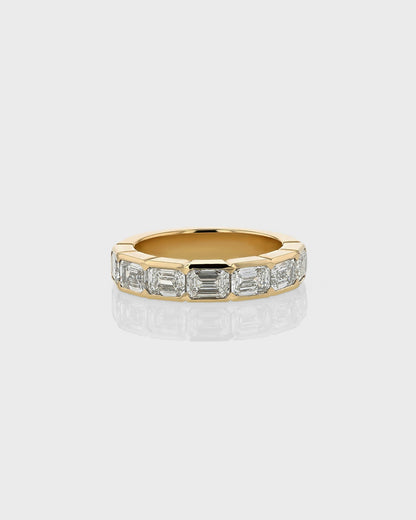 0.50 TCW Emerald Lab Grown Diamond Half Eternity Wedding Ring in Gold 1