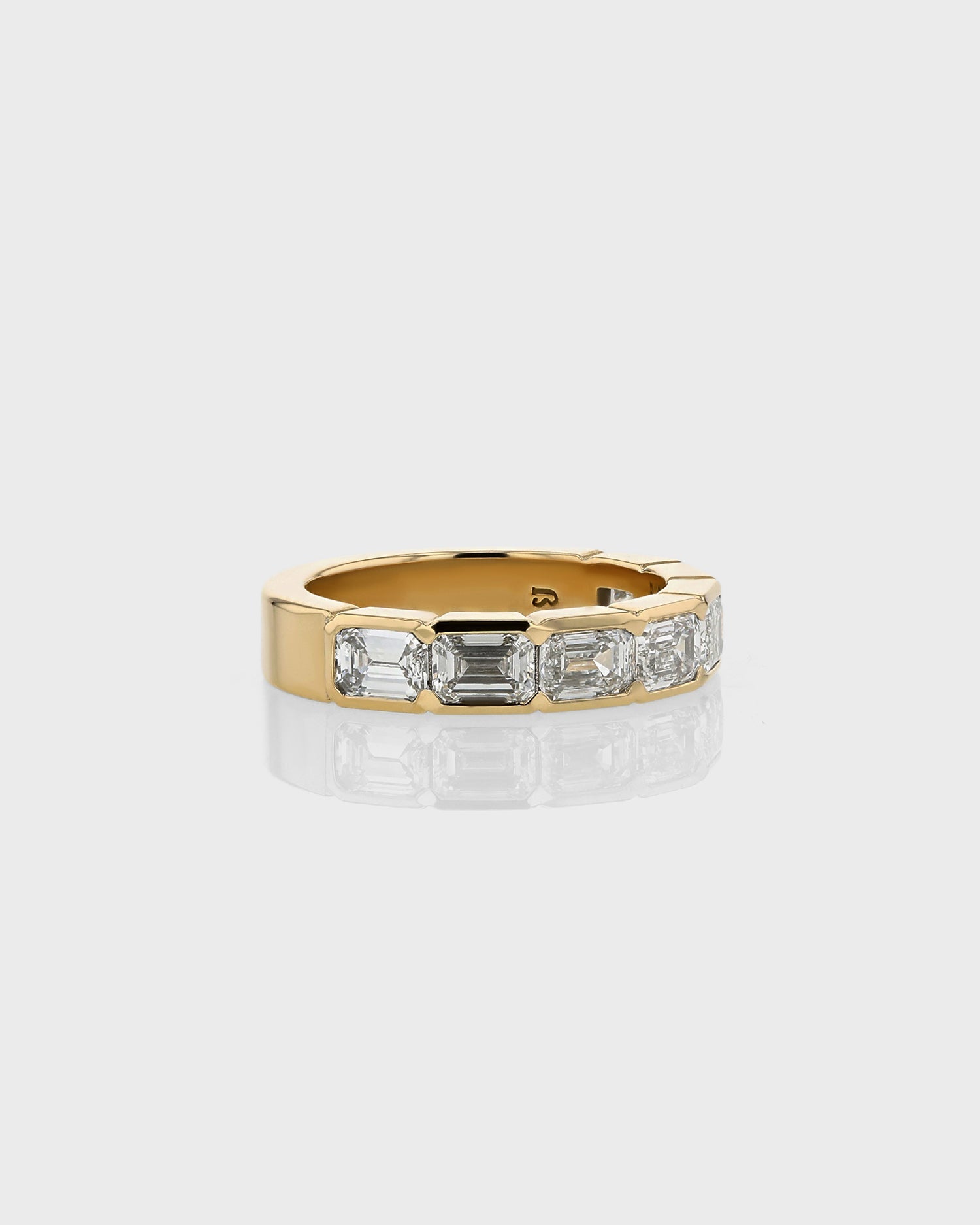 0.50 TCW Emerald Lab Grown Diamond Half Eternity Wedding Ring in Gold 8