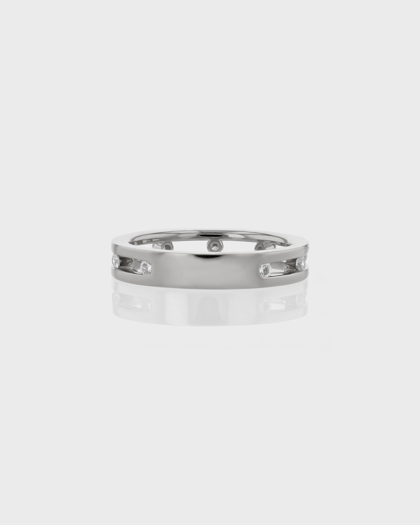 Elegant 0.50 TCW Round Lab Grown Diamond Floating Wedding Band 5