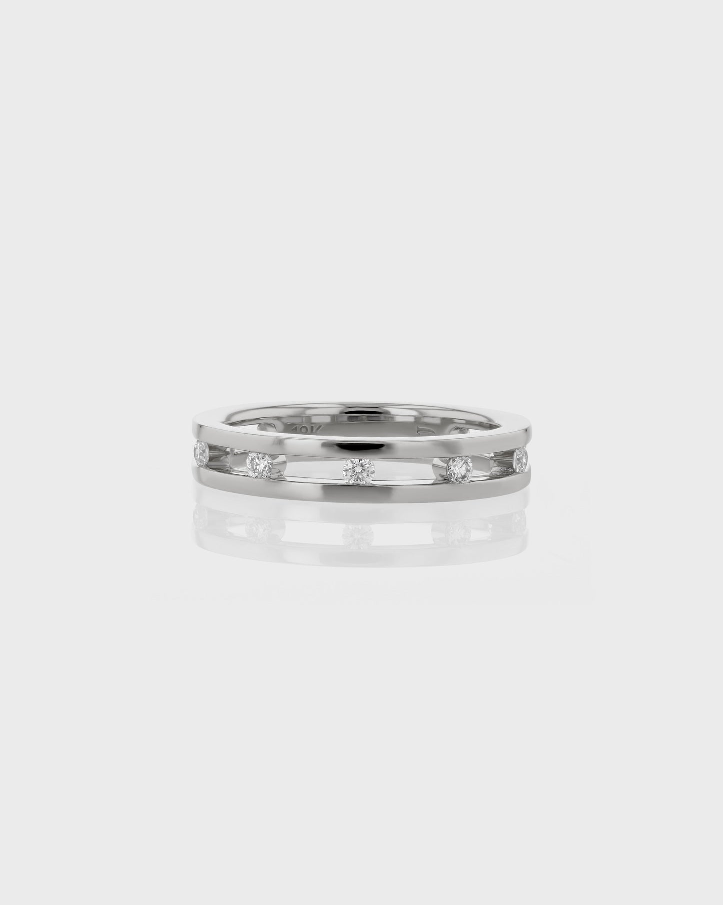 Elegant 0.50 TCW Round Lab Grown Diamond Floating Wedding Band 1