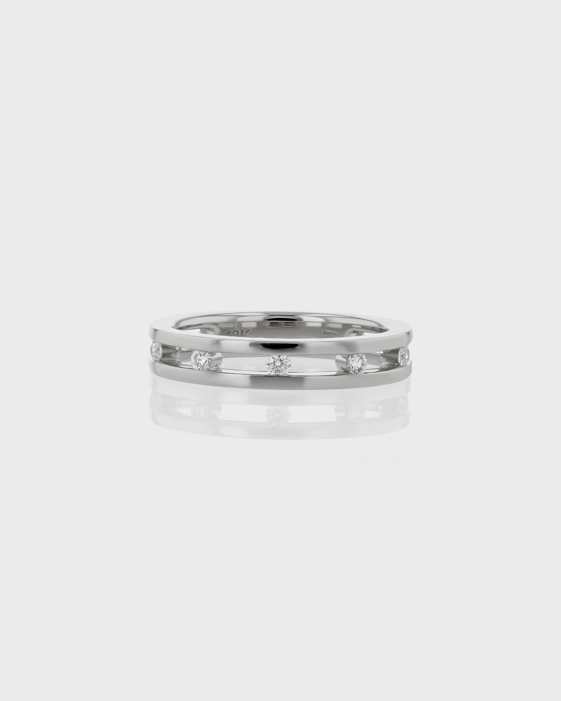 Elegant 0.50 TCW Round Lab Grown Diamond Floating Wedding Band 1