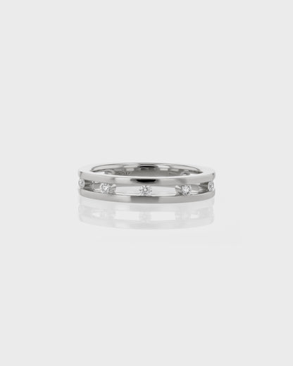 Elegant 0.50 TCW Round Lab Grown Diamond Floating Wedding Band 1