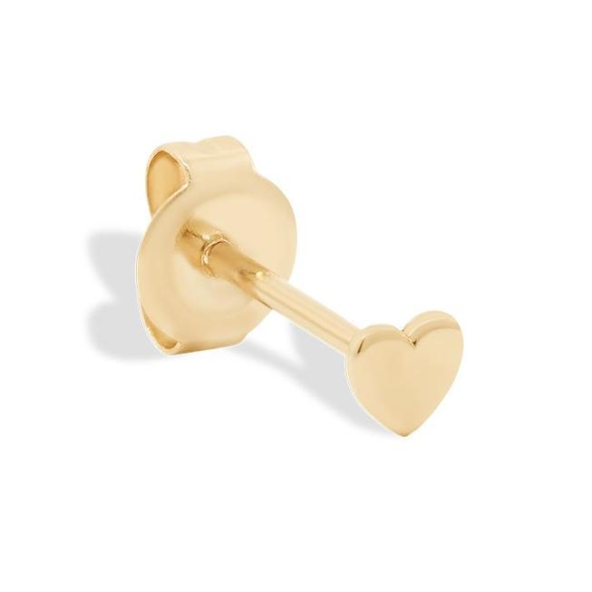 Golden Heart Charm Single Stud Earring 1