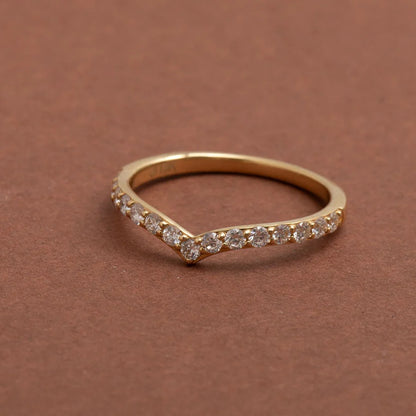 Curved- 0.25 CT Marquise Lab Grown Diamond Wedding Band