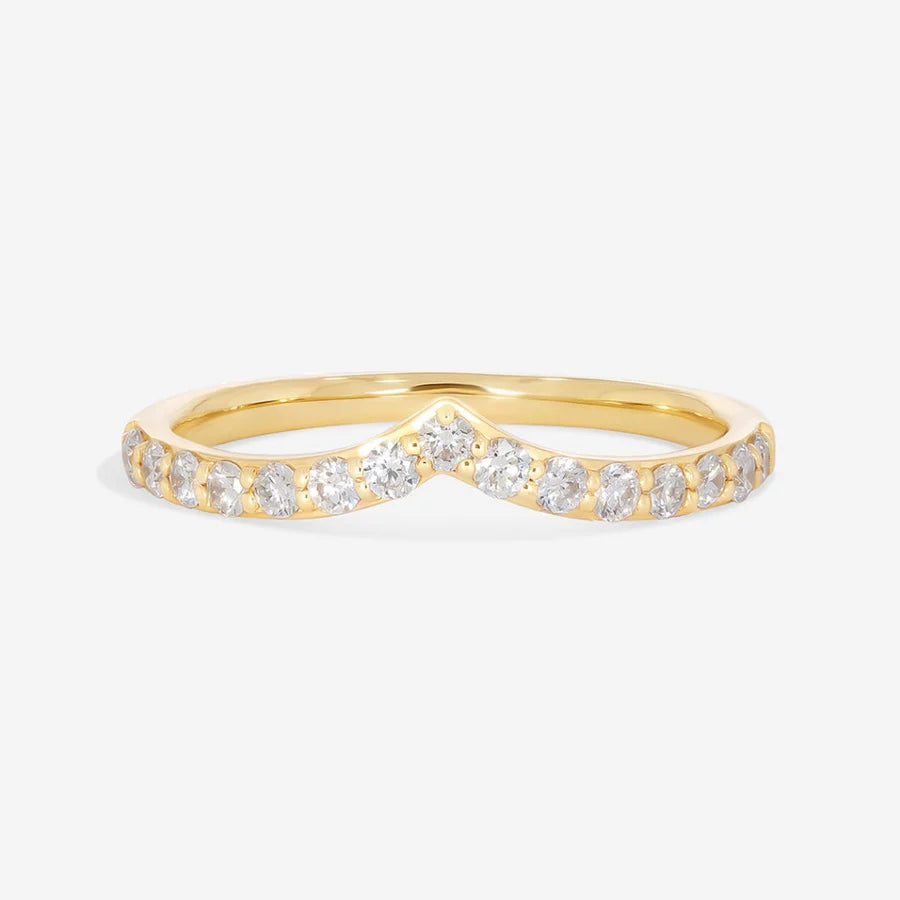 Curved- 0.25 CT Marquise Lab Grown Diamond Wedding Band