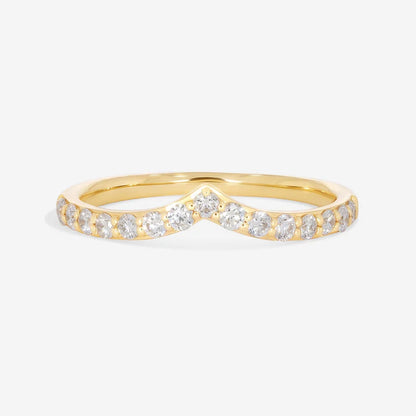 Curved- 0.25 CT Marquise Lab Grown Diamond Wedding Band