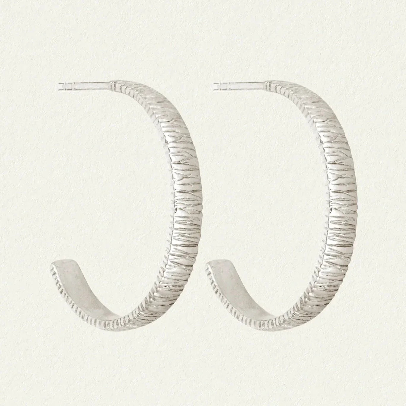 Silver Agave Hoop Earrings 1