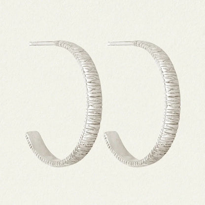 Silver Agave Hoop Earrings 1