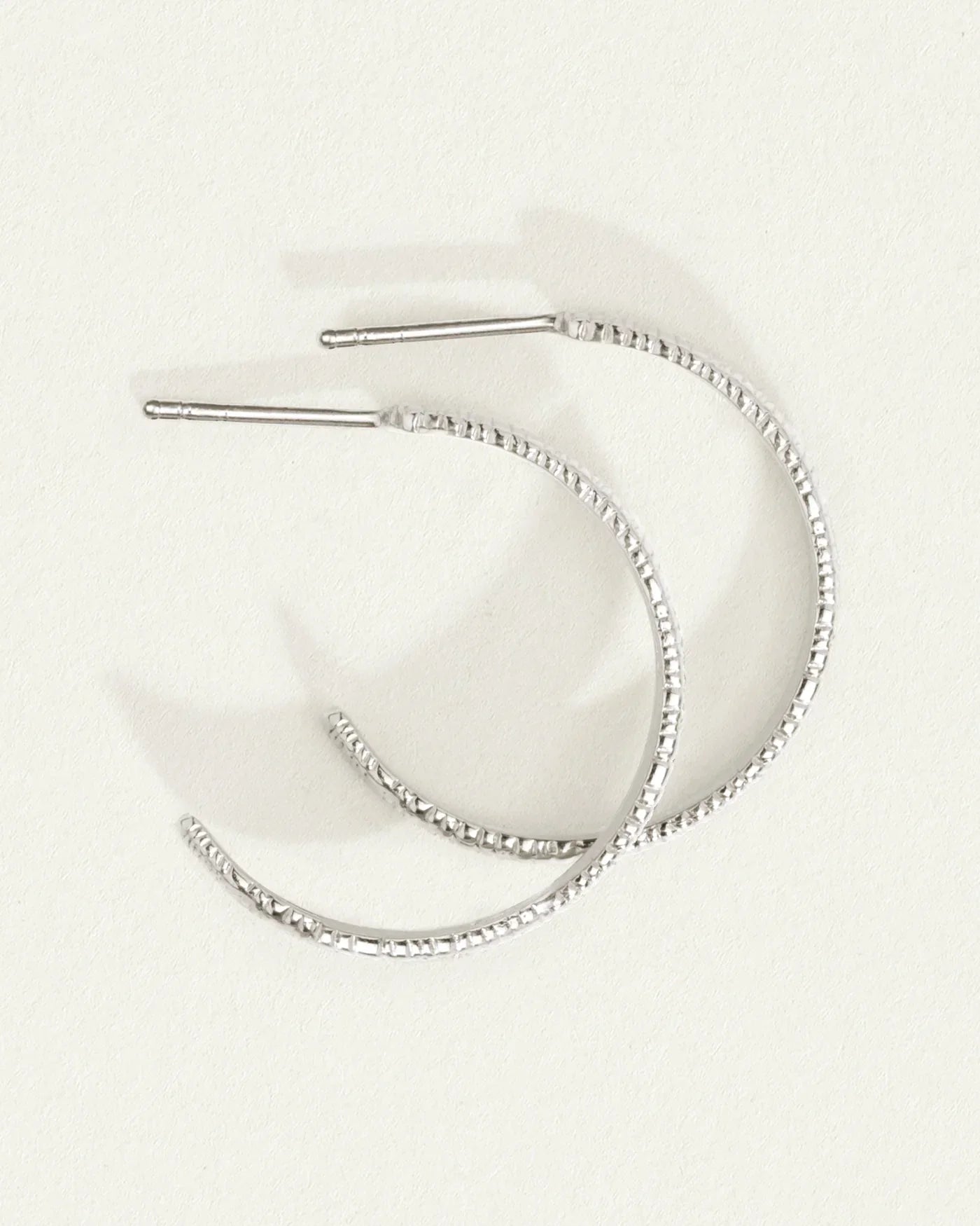 Silver Agave Hoop Earrings