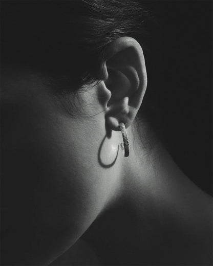 Silver Agave Hoop Earrings 4