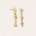 Load image into Gallery viewer, Elegant Heart Chain Gold Drop Earrings
