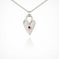 Load image into Gallery viewer, Heart-Shaped Silver Pendant with 0.1 CT Lab-Made Red Ruby Gemstone
