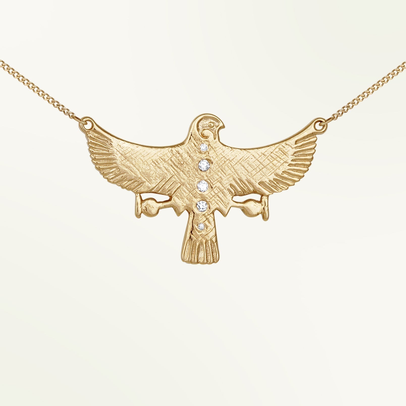 Round Cut Lab-Grown Diamonds Bird Shaped Pendant Necklace