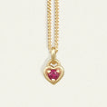 Load image into Gallery viewer, Radiant Heart-Cut Ruby Pendant Necklace in Gold Setting
