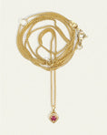 Load image into Gallery viewer, Radiant Heart-Cut Ruby Pendant Necklace in Gold Setting
