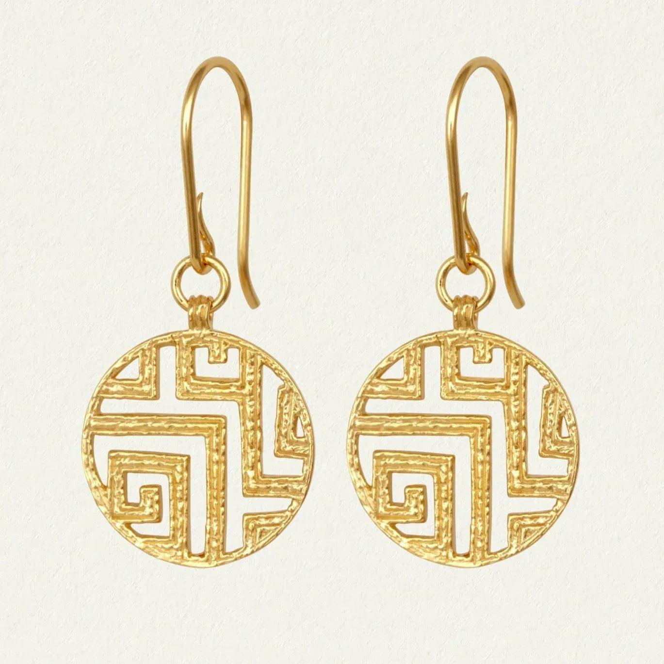 Elegant Geometric Gold Drop Earrings