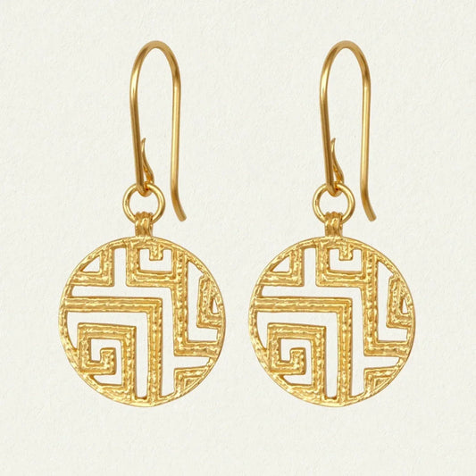 Elegant Geometric Gold Drop Earrings