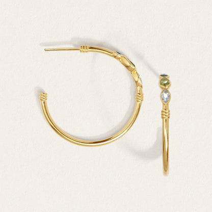 Elegant Pear Shaped Lab Made Diamond Hoops with Topaz Accents 4