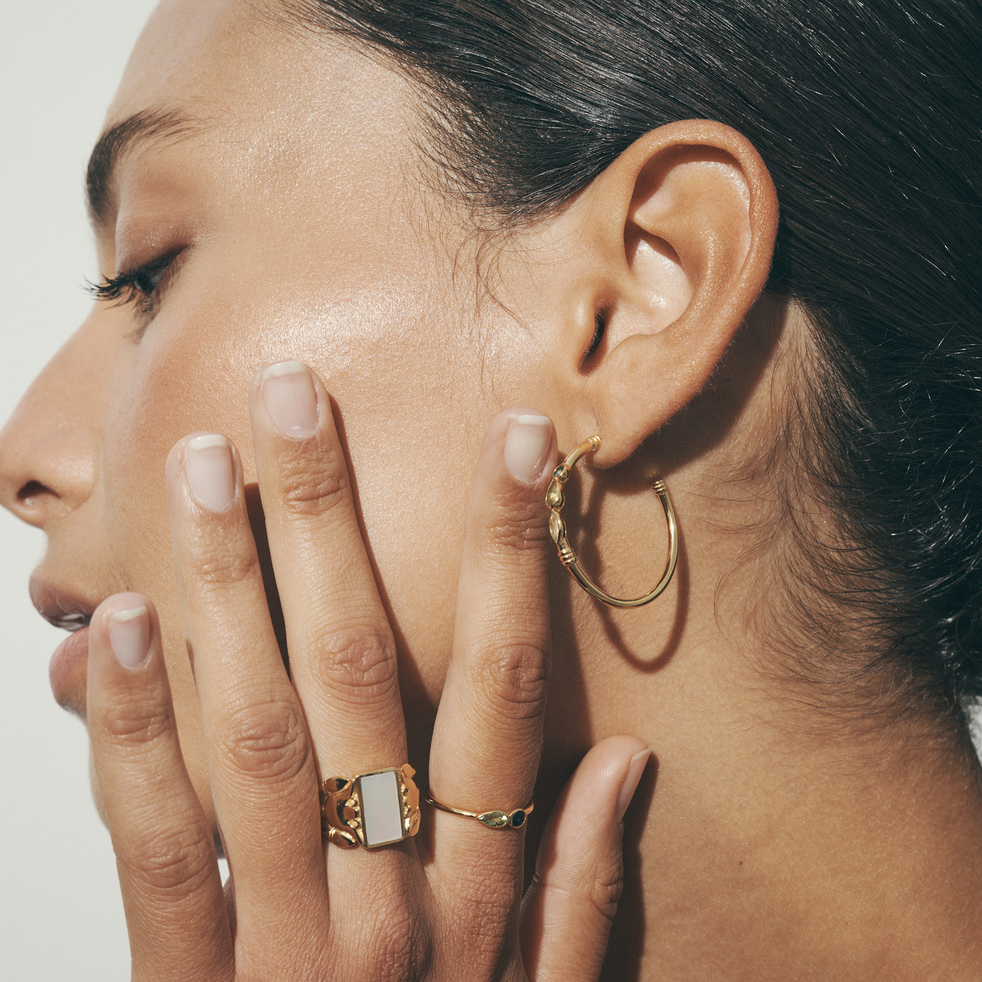 Elegant Pear Shaped Lab Made Diamond Hoops with Topaz Accents 2