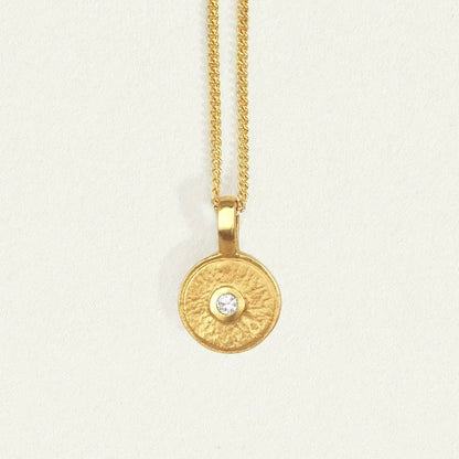 Radiant Sunburst: 0.05 CT Round Lab Grown Diamond Necklace 1
